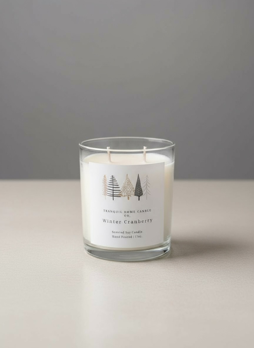 Winter Cranberry 17oz. Two Wick Scented Candle