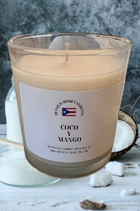Coco Y Mango 10oz. scented soy candle.