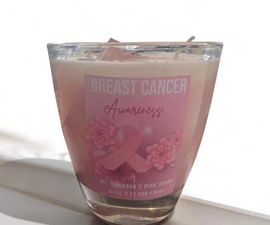 Cancer Awareness Pink Drink Candle