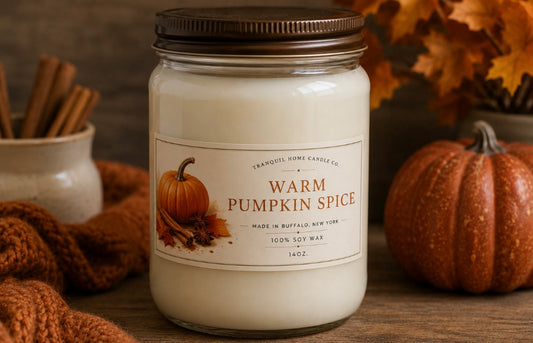 Warm Pumpkin Spice 14oz.Mason Jar Soy Candle