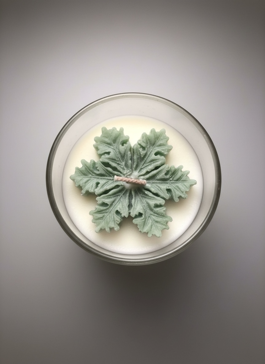 balsam fir snowflake 10oz.  soy candle